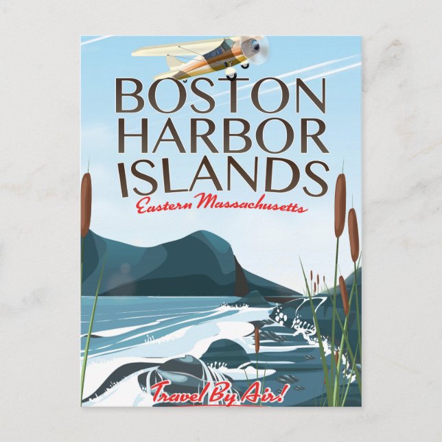 Boston Harbour Massachusetts Flight poster Postcard (Front)