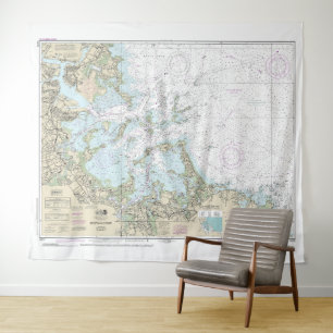 Boston Harbour Nautical Chart 13270 Tapestry