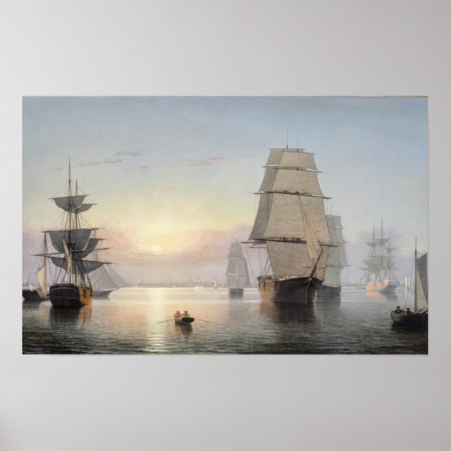 Boston Harbour, Sunset Poster (Front)