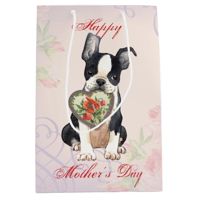 Boston Heart Mum Medium Gift Bag (Front)