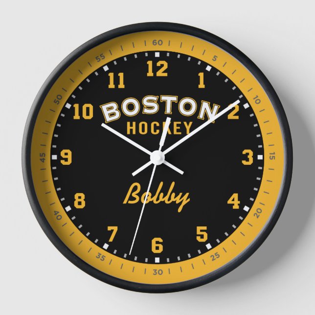 Boston Hockey 12 Hour Wall Clock (Front)