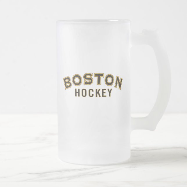 Boston Hockey 16oz Frosted Glass Mug (Right)