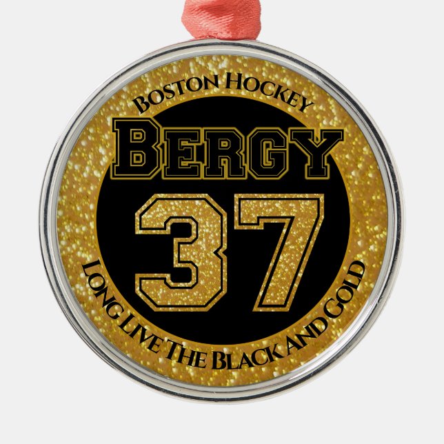 Boston Hockey Bergy 37 Metal Tree Decoration (Front)