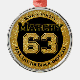 Boston Hockey Marchy 63 Metal Tree Decoration