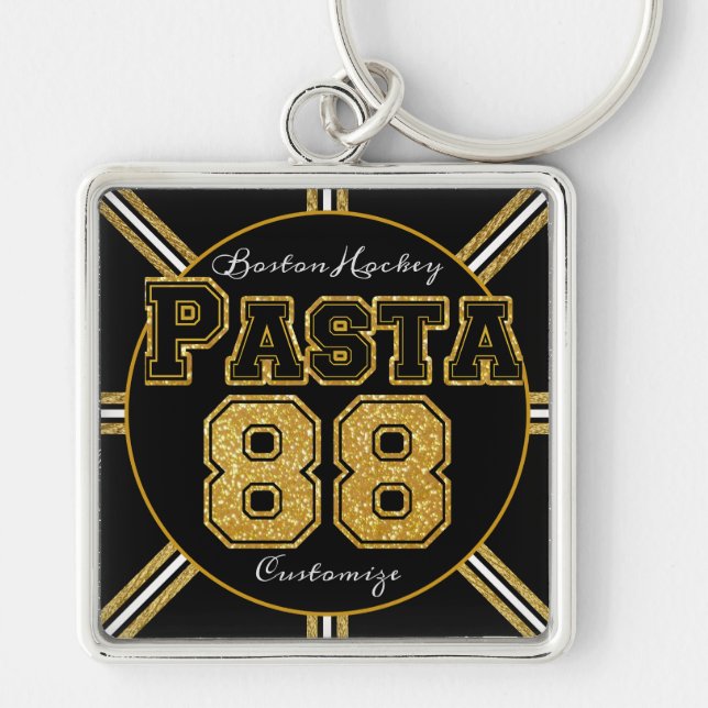 Boston Hockey Pasta 88 Key Ring (Front)