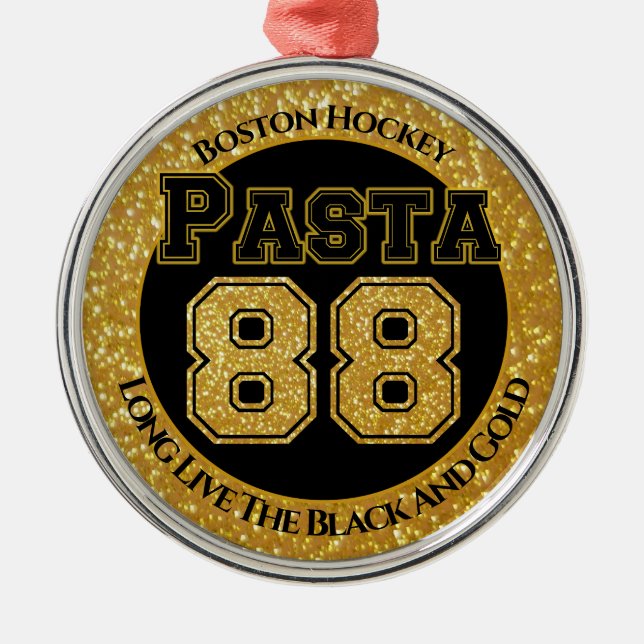 Boston Hockey Pasta 88 Metal Tree Decoration (Front)
