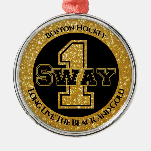 Boston Hockey Sway 1 Metal Tree Decoration (Front)
