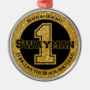 Boston Hockey Swayman 1 Metal Tree Decoration