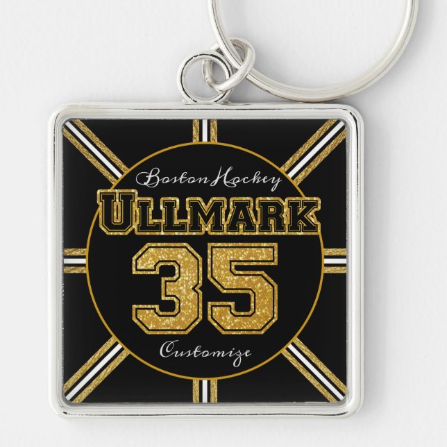 Boston Hockey Ullmark 35 Key Ring (Front)