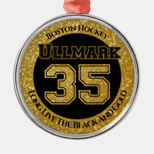 Boston Hockey Ullmark 35 Metal Tree Decoration