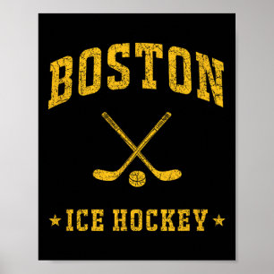 Boston Ice Hockey Vintage Gameday Retro Hockey Lov Poster