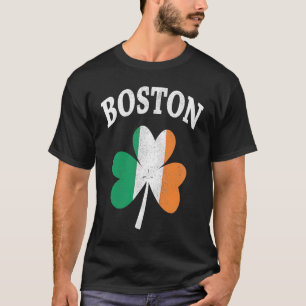 Boston Irish Flag ShamrockI St Patrick's Day T-Shirt