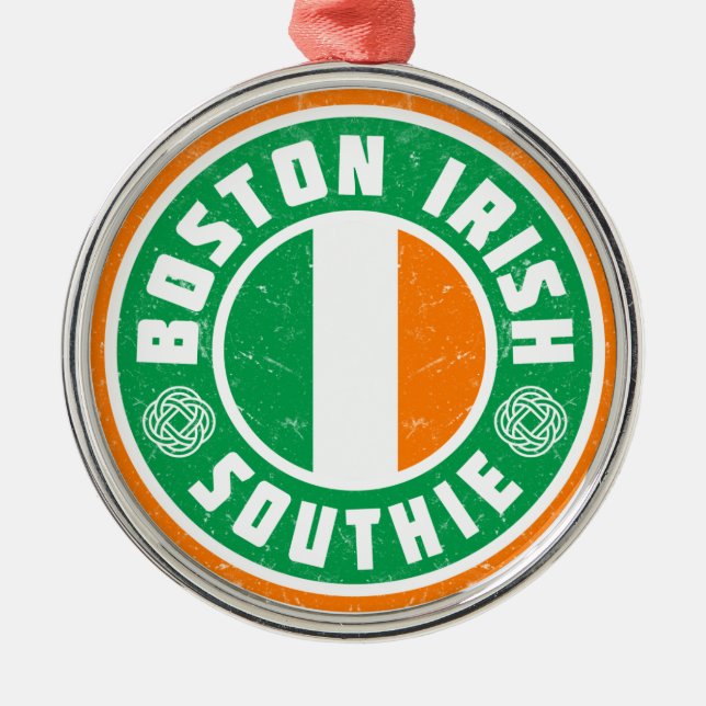 Boston Irish Southie Metal Tree Decoration (Front)