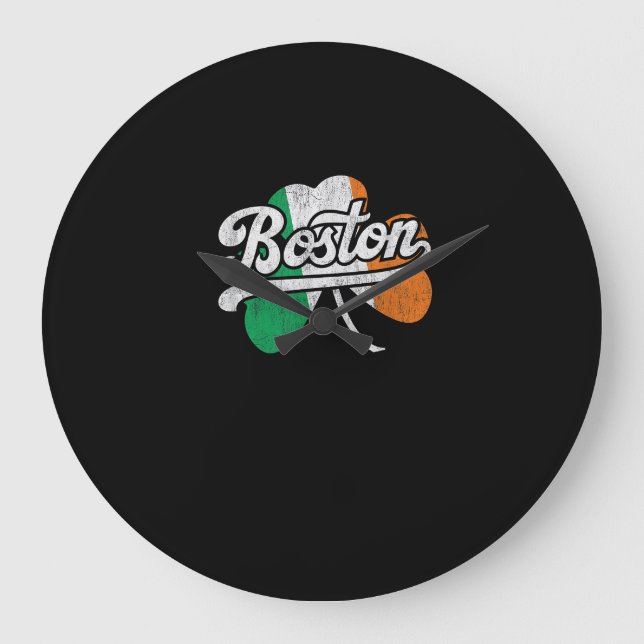 Boston Irish T-Shirt T-Shirt Large Clock (Front)