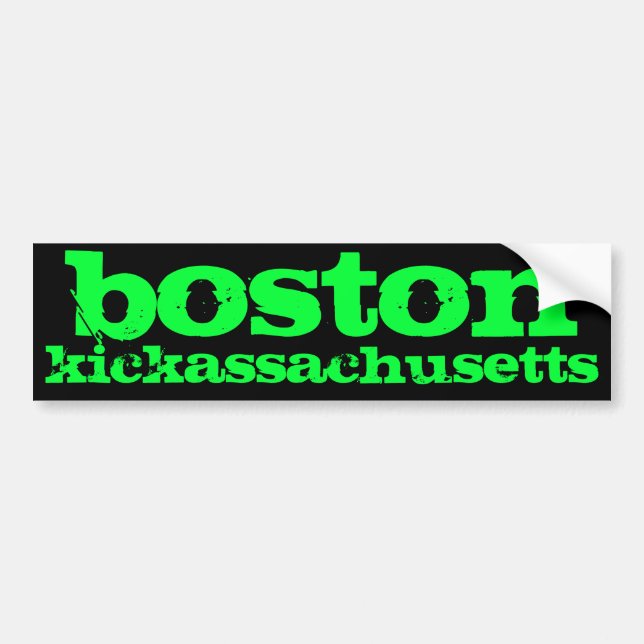 boston, kickassachusetts bumper sticker (Front)