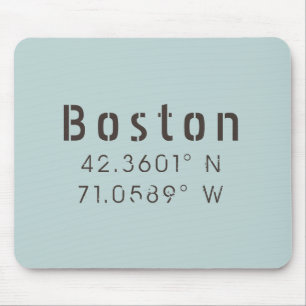 Boston Latitude Longitude Mouse Mat