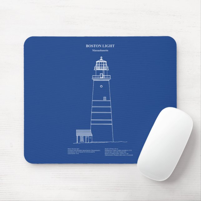 Boston Light Lighthouse - Massachusetts – AD Mouse Mat (With Mouse)