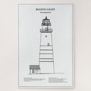 Boston Light Lighthouse - Massachusetts - BD Jigsaw Puzzle