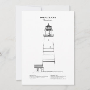 Boston Light Lighthouse - Massachusetts - BD Thank You Card
