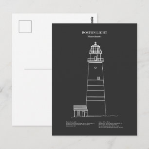 Boston Light Lighthouse - Massachusetts – PD Postcard