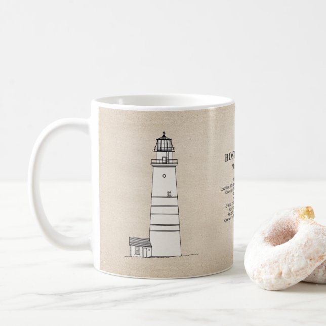 Boston Light Lighthouse - Massachusetts - SBD Coffee Mug (With Donut)