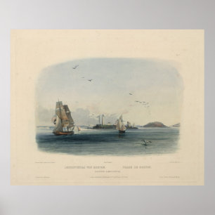 Boston Lighthouse: Historic Karl Bodmer Print