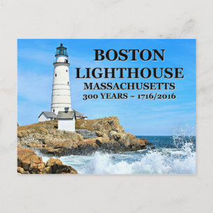 Boston Lighthouse, Massachusetts Postcard
