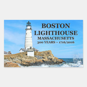 Boston Lighthouse, Massachusetts Rectangular Sticker