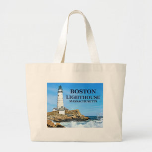 Boston Lighthouse, Massachusetts Tote Bag