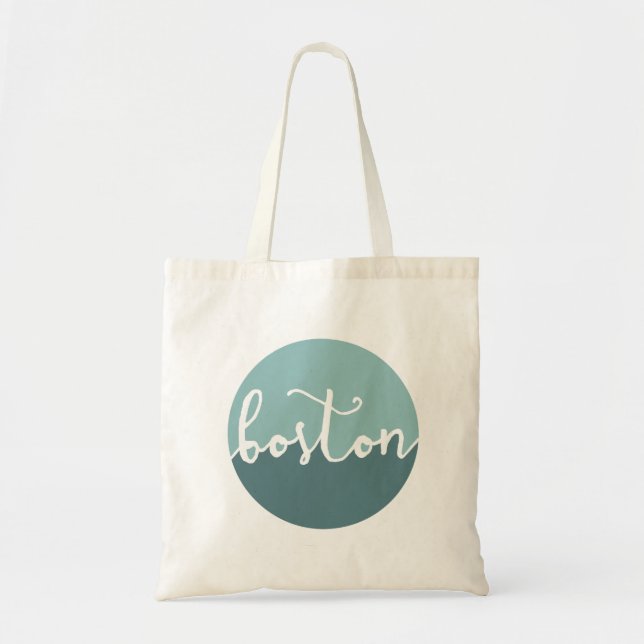 Boston, MA | Blue Circle Ombre Tote Bag (Front)