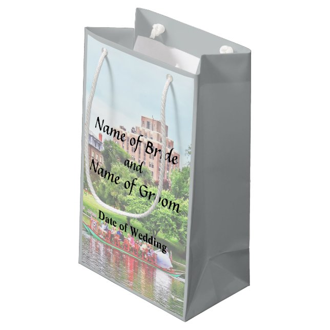 Boston MA - Boston Public Garden Wedding Supplies Small Gift Bag (Back Angled)