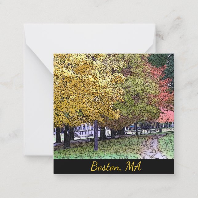Boston, MA Fall Foliage Comic Art 0533 Card (Front)