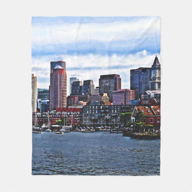 Boston MA - Inner Harbour Fleece Blanket (Front)