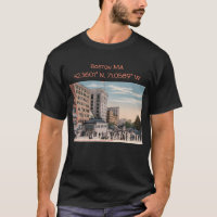 Boston MA Map Coordinates Vintage Style