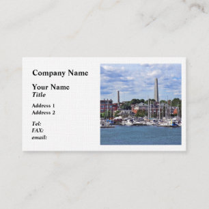 Boston MA - Marina With Bunker Hill Monument Business Card
