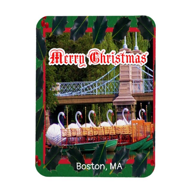 Boston, MA - Merry Christmas Magnet (Vertical)