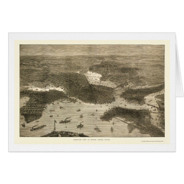 Boston, MA Panoramic Map - 1870s (Front Horizontal)