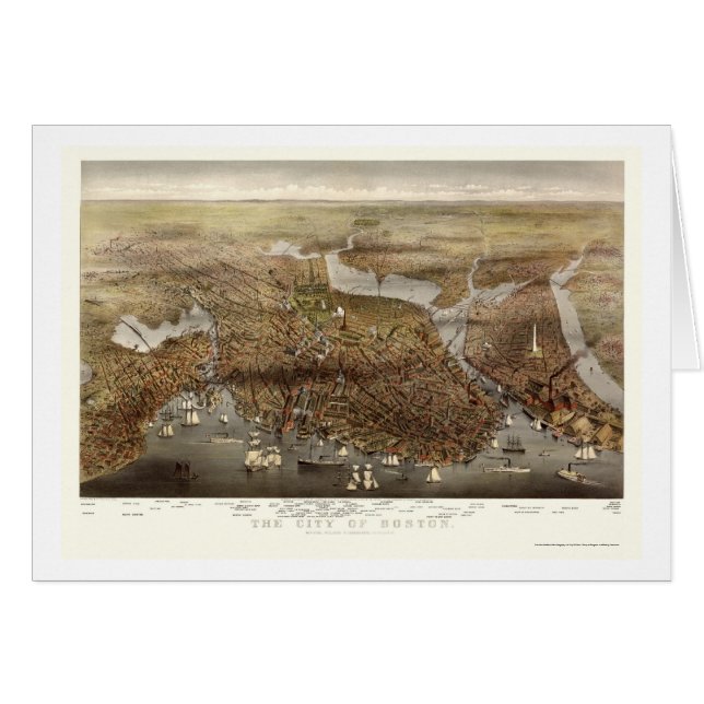 Boston, MA Panoramic Map - 1873 (Front Horizontal)