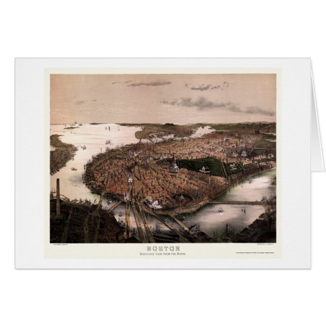 Boston, MA Panoramic Map - 1877 (Front Horizontal)
