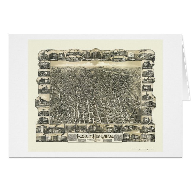 Boston, MA Panoramic Map - 1888 (Front Horizontal)