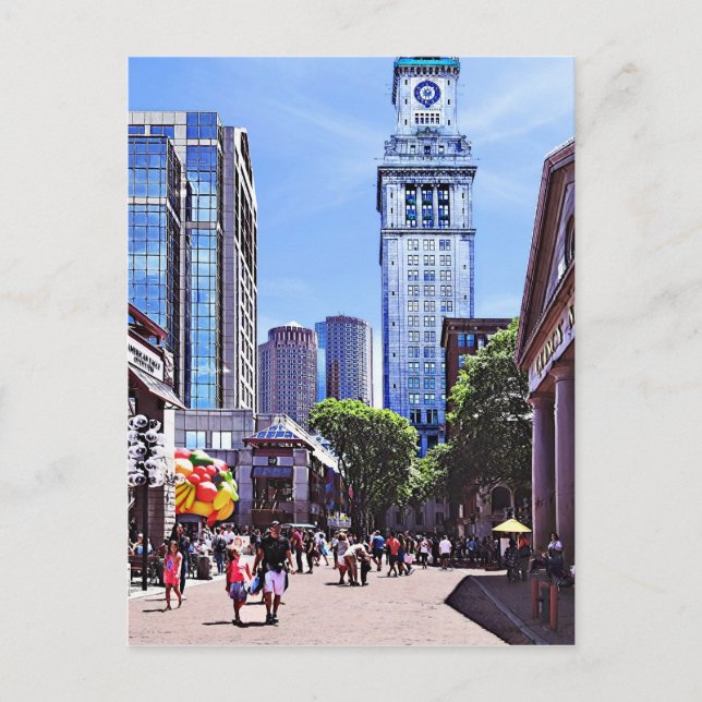 Boston MA - Quincy Market Postcard (Front)