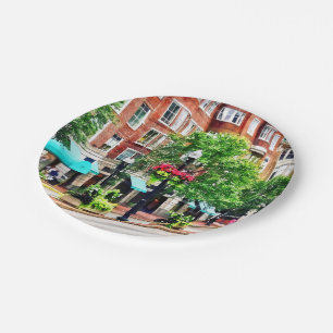 Boston MA - Shops Along Boyleston Street Paper Plate