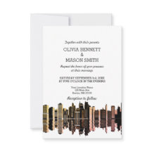 Boston Ma Skyline Cityscape Wedding Invitation