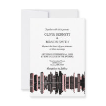 Boston Ma Skyline Cityscape Wedding Invitation