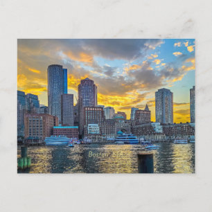 Boston, MA skyline, Postcard