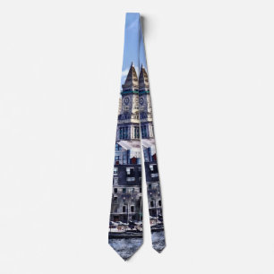 Boston MA - Skyline With Custom House Tower Tie