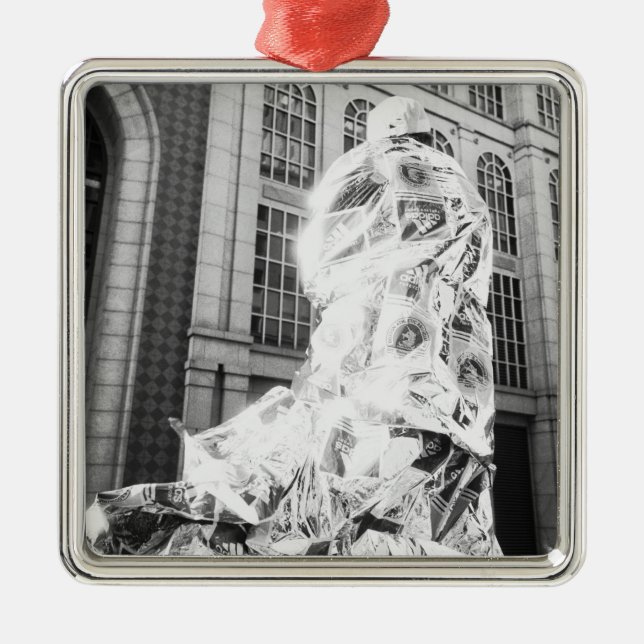 Boston, MA USA, Runner in Foil Boston Marathon Metal Tree Decoration (Front)