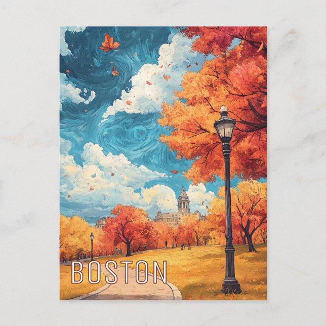 Boston MA USA Travel Postcard (Front)