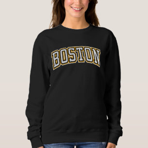 Boston MA Varsity Style Titletown Black Yellow Sweatshirt