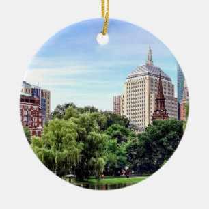 Boston MA - View From Boston Public Garden Ceramic Tree Decoration